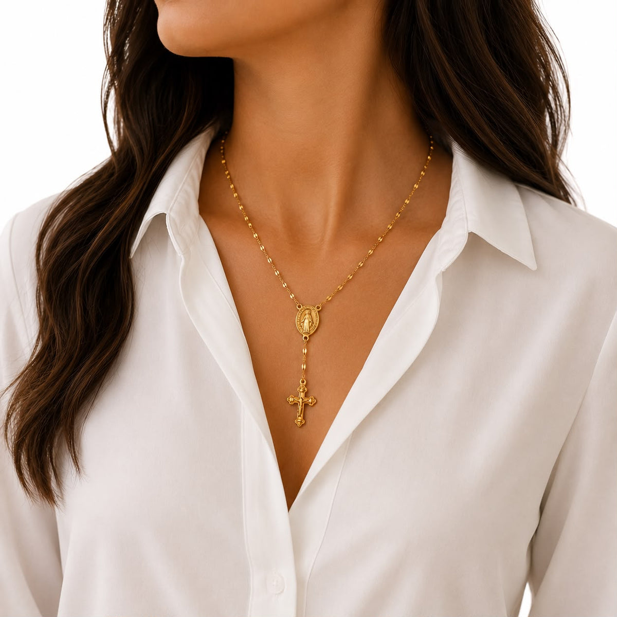 Collar Rosario Acero Waterproof